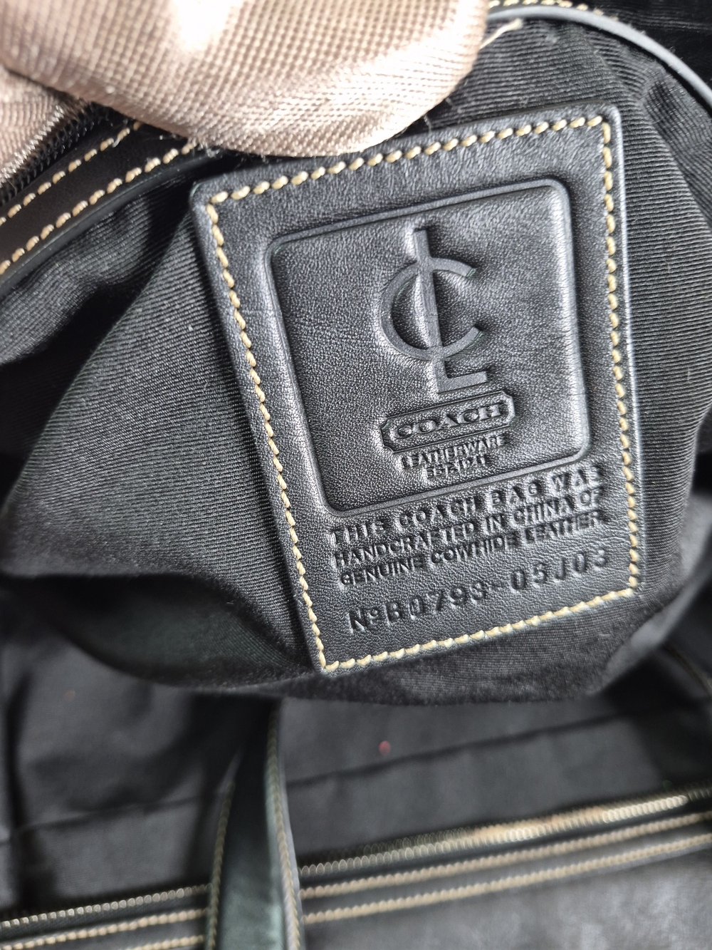 Coach Black Leather Duffel Bag - Men's Travel Weekender - Picture 10 of 12